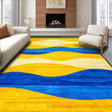 Ultra Soft Area Rug, Non Slip, Stain Resistant, Washable Area Rugs for Living Room, Bedroom, Lively Eclectic Circular Elements(Yellow)