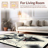 Ultra Soft Area Rug, Non Slip, Stain Resistant, Washable Area Rugs for Living Room, Bedroom, Vibrant Rustic Farm Animal Artwork(Gray)