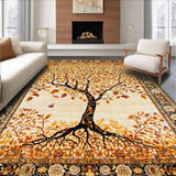 Ultra Soft Area Rug, Non Slip, Stain Resistant, Washable Area Rugs for Living Room, Bedroom, Rustic Warm Color Palette(Gold)