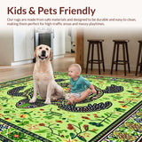 Ultra Soft Area Rug, Non Slip, Stain Resistant, Washable Area Rugs for Living Room, Bedroom, Classroom Turtle(Green)
