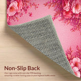 Ultra Soft Area Rug, Non Slip, Stain Resistant, Washable Area Rugs for Living Room, Bedroom, Pastel Floral Living Room Absorbent Area Rug(Pink)