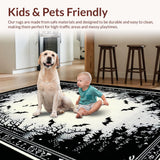 Ultra Soft Area Rug, Non Slip, Stain Resistant, Washable Area Rugs for Living Room, Bedroom, Luxurious Dark Fantasy Rug(White)