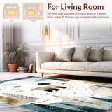 Ultra Soft Area Rug, Non Slip, Stain Resistant, Washable Area Rugs for Living Room, Bedroom, Tranquil Watercolor Sky and Bears(Gray)