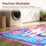 Ultra Soft Area Rug, Non Slip, Stain Resistant, Washable Area Rugs for Living Room, Bedroom, Soft Shag Rainbow Dorm Decor Carpet(Pink)