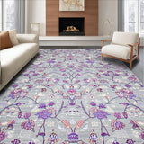 Ultra Soft Area Rug, Non Slip, Stain Resistant, Washable Area Rugs for Living Room, Bedroom, Contemporary Cosmic Motif(Gray)