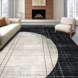 Ultra Soft Area Rug, Non Slip, Stain Resistant, Washable Area Rugs for Living Room, Bedroom, Mono Stripe Rug with Dynamic Parallel Lines and Abstract Pattern(Gray)