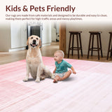 Ultra Soft Area Rug, Non Slip, Stain Resistant, Washable Area Rugs for Living Room, Bedroom, Sleek Modern Gradient Visuals(Pink)