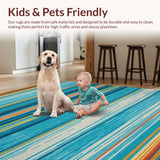 Artful Multicolor Striped Ensemble(Blue)