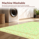 Ultra Soft Area Rug, Non Slip, Stain Resistant, Washable Area Rugs for Living Room, Bedroom, Desert Bloom Area Pale Green Beige Floral Easy Care Non Shedding Medium(Green)