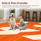 Ultra Soft Area Rug, Non Slip, Stain Resistant, Washable Area Rugs for Living Room, Bedroom, Luxe Fluffy Orange Statement Piece(Orange)