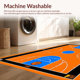 Ultra Soft Area Rug, Non Slip, Stain Resistant, Washable Area Rugs for Living Room, Bedroom, Eye-Catching Basketball Graphics Display(Orange)