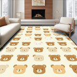 Ultra Soft Area Rug, Non Slip, Stain Resistant, Washable Area Rugs for Living Room, Bedroom, Playful Abstract Animal Pattern(Beige)