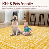 Ultra Soft Area Rug, Non Slip, Stain Resistant, Washable Area Rugs for Living Room, Bedroom, Beige Yellow Modern Area(Yellow)