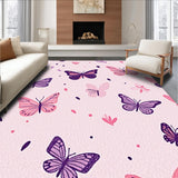 Ultra Soft Area Rug, Non Slip, Stain Resistant, Washable Area Rugs for Living Room, Bedroom, Joyful Whimsical Creature Landscape(Pink)