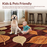 Ultra Soft Area Rug, Non Slip, Stain Resistant, Washable Area Rugs for Living Room, Bedroom, Rustic Autumn Inspired Striped Design(Brown)