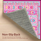 Ultra Soft Area Rug, Non Slip, Stain Resistant, Washable Area Rugs for Living Room, Bedroom, Bright Cheerful Decorative Aesthetic(Pink)