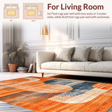Ultra Soft Area Rug, Non Slip, Stain Resistant, Washable Area Rugs for Living Room, Bedroom, Vibrant Tie-Dye Patterned Elegance(Orange)