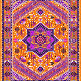 Ultra Soft Area Rug, Non Slip, Stain Resistant, Washable Area Rugs for Living Room, Bedroom, Exotic Tiled Color Splash(Orange)