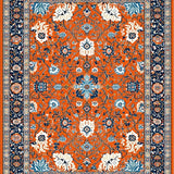 Ultra Soft Area Rug, Non Slip, Stain Resistant, Washable Area Rugs for Living Room, Bedroom, Sunny Earthy Floral Composition(Orange)