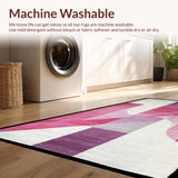 Ultra Soft Area Rug, Non Slip, Stain Resistant, Washable Area Rugs for Living Room, Bedroom, Twist Knot Carpet with Curved Bow Outline and Game Card Pattern(Purple)