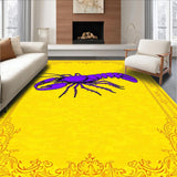 Ultra Soft Area Rug, Non Slip, Stain Resistant, Washable Area Rugs for Living Room, Bedroom, Elegant Purple and Yellow Harmony(Yellow)