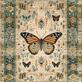 Ultra Soft Area Rug, Non Slip, Stain Resistant, Washable Area Rugs for Living Room, Bedroom, Modern Artistic Insect Arrangement(Beige)
