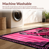 Ultra Soft Area Rug, Non Slip, Stain Resistant, Washable Area Rugs for Living Room, Bedroom, Vibrant Pink Animal Print Statement(Pink)
