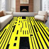 Ultra Soft Area Rug, Non Slip, Stain Resistant, Washable Area Rugs for Living Room, Bedroom, Chic Striped Coastal Aesthetic(Yellow)