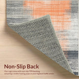 Ultra Soft Area Rug, Non Slip, Stain Resistant, Washable Area Rugs for Living Room, Bedroom, Boho Chic Area Rug: Peach, Cream, & Carbon Grey Design(Gray)