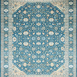 Ultra Soft Area Rug, Non Slip, Stain Resistant, Washable Area Rugs for Living Room, Bedroom, Elegant Intricate Floral Composition(Blue)