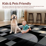 Ultra Soft Area Rug, Non Slip, Stain Resistant, Washable Area Rugs for Living Room, Bedroom, Vibrant Dynamic Swirls Illustration(Black)