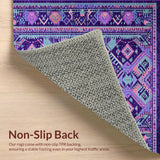 Ultra Soft Area Rug, Non Slip, Stain Resistant, Washable Area Rugs for Living Room, Bedroom, Artful Vibrant Medley Pattern(Purple)