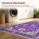 Ultra Soft Area Rug, Non Slip, Stain Resistant, Washable Area Rugs for Living Room, Bedroom, Cosy Earthy Tones Medley(Purple)