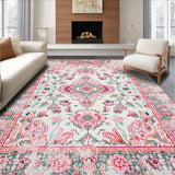 Ultra Soft Area Rug, Non Slip, Stain Resistant, Washable Area Rugs for Living Room, Bedroom, Contemporary Cozy Nature-Inspired Design(Pink)