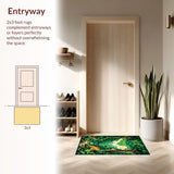 Playful Jurassic Scene Motif(Green)