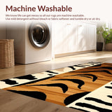 Ultra Soft Area Rug, Non Slip, Stain Resistant, Washable Area Rugs for Living Room, Bedroom, Exotic Tiger Print Washable Living Room Rug(Yellow)