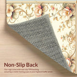 Victorian Scroll with Floral Medallions and Fine Linework(Beige)