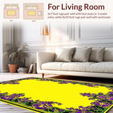 Ultra Soft Area Rug, Non Slip, Stain Resistant, Washable Area Rugs for Living Room, Bedroom, Festive Carnival Mask Aesthetic(Yellow)