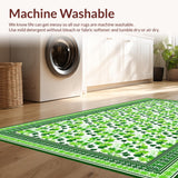Ultra Soft Area Rug, Non Slip, Stain Resistant, Washable Area Rugs for Living Room, Bedroom, Rustic St. Patrick's Day Charm(Green)