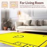 Ultra Soft Area Rug, Non Slip, Stain Resistant, Washable Area Rugs for Living Room, Bedroom, Joyful Modernist Aesthetic Flair(Yellow)