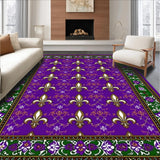 Ultra Soft Area Rug, Non Slip, Stain Resistant, Washable Area Rugs for Living Room, Bedroom, Rustic Earthy Floral Pattern(Purple)