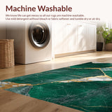 Ultra Soft Area Rug, Non Slip, Stain Resistant, Washable Area Rugs for Living Room, Bedroom, Modern Artistic Dining Room Non-Shedding Wool Rug(Green)