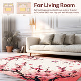 Ultra Soft Area Rug, Non Slip, Stain Resistant, Washable Area Rugs for Living Room, Bedroom, Lush Garden Inspired Accent Piece(Pink)