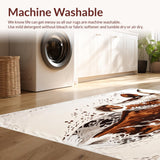 Ultra Soft Area Rug, Non Slip, Stain Resistant, Washable Area Rugs for Living Room, Bedroom, Brown Faux Cowhide Living Room Rug for Modern Farmhouse(Brown)