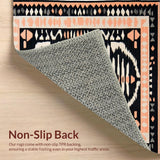 Ultra Soft Area Rug, Non Slip, Stain Resistant, Washable Area Rugs for Living Room, Bedroom, Sophisticated Charcoal Animal Motif(Black)