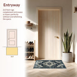 Ultra Soft Area Rug, Non Slip, Stain Resistant, Washable Area Rugs for Living Room, Bedroom, Modern Ogee Pattern with Contrast(Gray)
