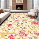 Ultra Soft Area Rug, Non Slip, Stain Resistant, Washable Area Rugs for Living Room, Bedroom, Vibrant Cute Nature-Inspired Print(Beige)