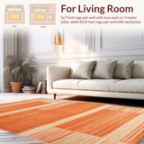 Ultra Soft Area Rug, Non Slip, Stain Resistant, Washable Area Rugs for Living Room, Bedroom, Sophisticated Simple Color Statement(Orange)