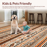 Ultra Soft Area Rug, Non Slip, Stain Resistant, Washable Area Rugs for Living Room, Bedroom, Artistic Warm Color Fusion(Orange)