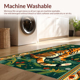 Ultra Soft Area Rug, Non Slip, Stain Resistant, Washable Area Rugs for Living Room, Bedroom, Chic Retro Floral Accents(Brown)